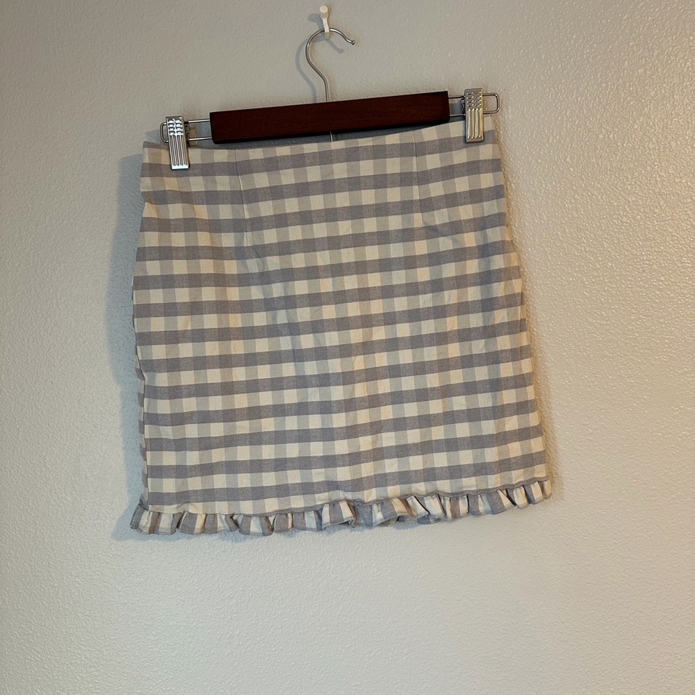 Urban Outfitters Checkered Mini Skirt - Gray and White